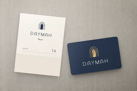 The new Daymah logo on a room key card